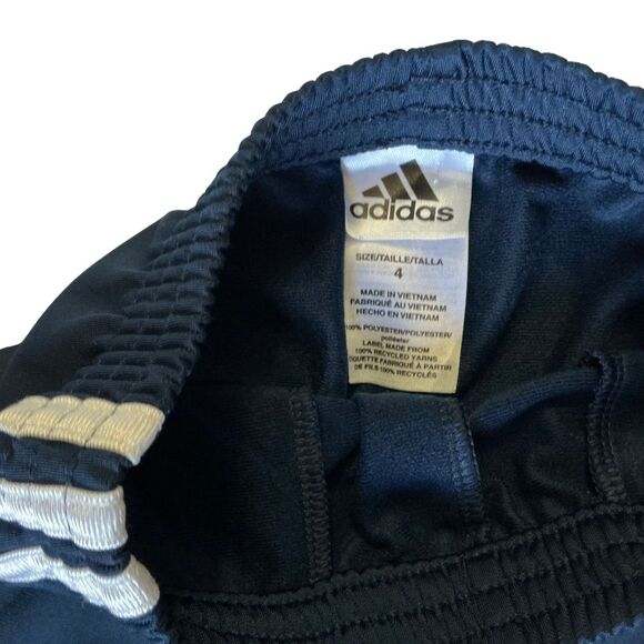 Adidas Kids 3-Stripe Joggers Size 4 Blue with White Stripes Pockets Pull-On - Picture 6 of 6